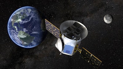 This image made available by NASA shows an illustration of the Transiting Exoplanet Survey Satellite (TESS). Scheduled for an April 2018 launch, the spacecraft will prowl for planets around the closest, brightest stars. These newfound worlds eventually will become prime targets for future telescopes looking to tease out any signs of life.