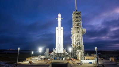 The SpaceX Falcon Heavy rocket.