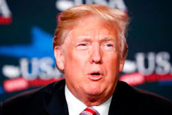 In this April 16, 2018, photo, President Donald Trump speaks at an event to promote his tax cut package in Hialeah, Fla. Trump will play host to Japan’s Shinzo Abe at Mar-a-Lago on Tuesday amid growing strain between the two countries over the president’s planned meeting with North Korean dictator Kim Jong Un and his push for new tariffs.