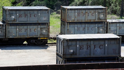 This photo shows containers that were loaded with tons of sewage sludge in Parrish, Alabama.