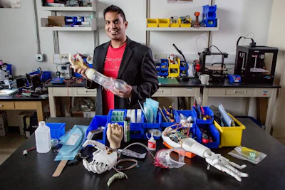 Aadeel Akhtar, an M.D./Ph.D. student at Illinois, developed a control algorithm to give prosthetic arm users reliable sensory feedback.