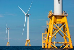 Three of Deepwater Wind's turbines stand in the water off Block Island, R.I. Using federal offshore leases, wind power projects along the East Coast are pressing ahead in 2018.