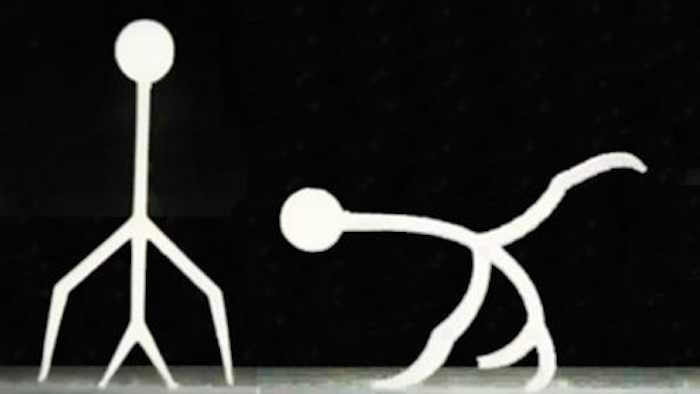 A human-like 3D-printed smart gel walks underwater.