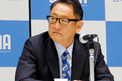 Toyota Motor Corp. chief Akio Toyoda speaks to reporters in Tokyo, Friday, May 18, 2018. Toyoda, tapped to head the Japanese auto industry association, promised Friday to lead a push among manufacturers to keep a competitive edge in emerging technologies such as zero-emission and autonomous driving.