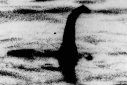 This is an undated file photo of a shadowy shape that some people say is a photo of the Loch Ness monster in Scotland. For hundreds of years, visitors to Scotland's Loch Ness have described seeing a monster that some believe lives in the depths. Now the legend of 'Nessie' may have no place to hide. Researchers will travel there next month to take samples of the murky waters and use DNA tests to determine what species live there.
