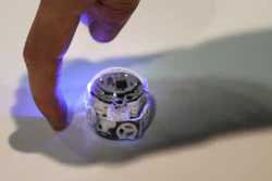 In this Jan. 10, 2018, file photo, the Ozobot Evo, which has sensors to interact with its environment, is demonstrated at CES International in Las Vegas.