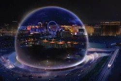This conceptual rendering released by Madison Square Garden shows a transparent look theme exterior of the MSG Sphere Las Vegas arena. An 18,000-seat, sphere-shaped venue that will host concerts and other entertainment events on the Las Vegas Strip will break ground this summer. The Madison Square Garden Company on Friday, May 18, 2018, revealed details of the project it is developing in partnership with Las Vegas Sands, which operates two casino-resorts adjacent to the planned arena.