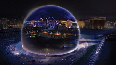 This conceptual rendering released by Madison Square Garden shows a transparent look theme exterior of the MSG Sphere Las Vegas arena. An 18,000-seat, sphere-shaped venue that will host concerts and other entertainment events on the Las Vegas Strip will break ground this summer. The Madison Square Garden Company on Friday, May 18, 2018, revealed details of the project it is developing in partnership with Las Vegas Sands, which operates two casino-resorts adjacent to the planned arena.