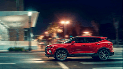 This undated photo provided by General Motors shows the Chevrolet Blazer. GM on Thursday, June 21, 2018, unveiled the sculpted Blazer in Atlanta.