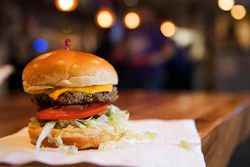 This Jan 9, 2018 photo shows the Impossible Burger at Stella's, in Bellevue, Neb., which is a burger is made from plant protein. What gets to be considered “meat” is a particularly touchy subject as startups push to alter American eating habits with substitutes they say are just like the real thing. Impossible Burger’s plant-based patty “bleeds” like beef.
