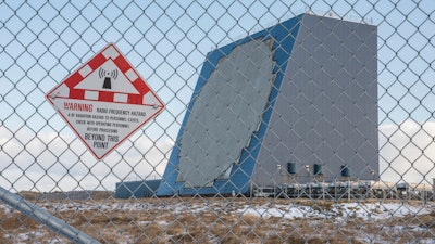 In this Nov. 27, 2017, photo released by the U.S. Northern Command Alaskan NORAD Region/Alaskan Command/11th Air Force shows the Cobra Dane radar, a single faced ground-based, L-band phased-array radar located at Eareckson Air Station, Shemya, Alaska. The U.S. military wants to install missile defense radar, similar to this one shown, in Hawaii to identify any ballistic missiles that are fired from North Korea or elsewhere, officials said Tuesday, June 26, 2018.