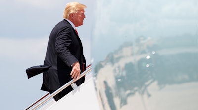 President Donald Trump boards Air Force One on July 5, 2018.