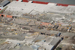 Damage to production plants at Vermeer Corp., a farm and construction equipment manufacturer in Pella, Iowa.