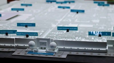 Model rendering of the planned Pfizer expansion, announced during a press conference at Pfizer in Portage, Mich., Tuesday, July 24, 2018.