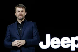 In this file photo dated Tuesday, Jan. 16, 2018, Mike Manley, head of Jeep Brand, introduces the 2019 Jeep Cherokee during the North American International Auto Show, in Detroit, USA. Fiat Chrysler's board on Saturday July 20, 2018, has recommended Jeep executive Mike Manley to replace seriously ill CEO Sergio Marchionne.