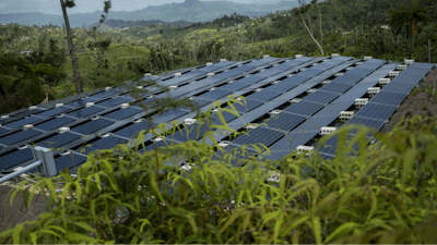Solar panels installed by Tesla power a community of 12 homes in the mountain town of Las Piedras, Puerto Rico. Las Piedras still doesn't have power off the national grid, more than 10 months after Hurricane Maria and now is operating exclusively on solar energy.