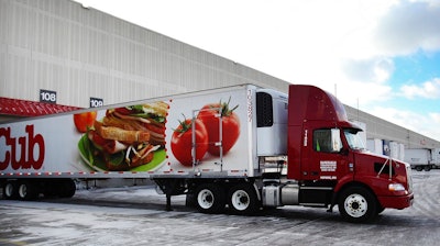 In this Jan. 23, 2013 photo, trailers line up at the loading docks at the Supervalu distribution center in Hopkins, Minn. United Natural Foods is buying Supervalu for $1.26 billion, creating a grocery food wholesaler with a diverse customer base. United Natural Foods of Providence, R.I., said Thursday, July 26, 2018, it's paying $32.50 per share in cash, or a premium of 67 percent, for each share of Supervalu Inc. Including the assumption of debt, the deal is valued at nearly $3 billion.