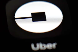 This March 20, 2018, file photo shows the Uber app on an iPad in Baltimore. Uber’s chief human resources officer has abruptly stepped down. Liane Hornsey told employees in an email Wednesday, July 11, that she is leaving the company but gave no reason. The email was obtained by The Associated Press. Hornsey writes that employees may think the decision came out of the blue, but she has been thinking about leaving for a while.