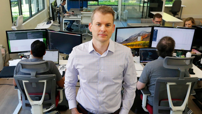 In this Friday, Aug. 17, 2018, photo David Jackson, Chief Executive Officer of FullStack Labs an app and software developer, poses for a photo in the company's office in Granite Bay, Calif. When a small business is involved in a lawsuit, the owner's anxiety isn't only about winning or losing; it's also about ensuring the company stays on track. A half-dozen lawsuits over contract issues and unpaid invoices have taught Jackson to set some mental boundaries while a case is going on.