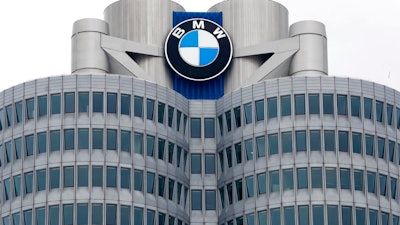 In this Wednesday, March 21, 2018 file photo, the logo of German car manufacturer BMW is pictured at the headquarters in Munich, Germany. German carmaker BMW reports its second quarter earnings on Thursday, Aug. 2, 2018.