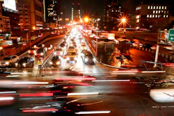 In this Jan. 11, 2018, file photo, cars pass the Queensboro Bridge in New York. The Trump administration is citing safety to justify freezing gas mileage requirements. A draft of a regulation prepared this summer would freeze an Obama-era program to improve fuel efficiency and cut pollution.