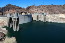 The shrinking supply of Colorado River water is evident at the Hoover Dam on the border of Arizona and Nevada.