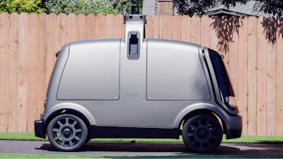 This undated image provided by The Kroger Co. shows an autonomous vehicle called the R1. Kroger will begin testing grocery deliveries using driverless cars outside of Phoenix. The grocery chain said the project will begin Thursday, Aug. 16, 2018, in Scottsdale, at a Fry's supermarket, which is owned by Kroger. The Toyota Prius will be used for the deliveries, manned by a human to monitor its performance. During phase two in the fall deliveries will be made by the R1 with no human aboard.