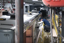 A still taken from a video tour of the RV Factory production line.