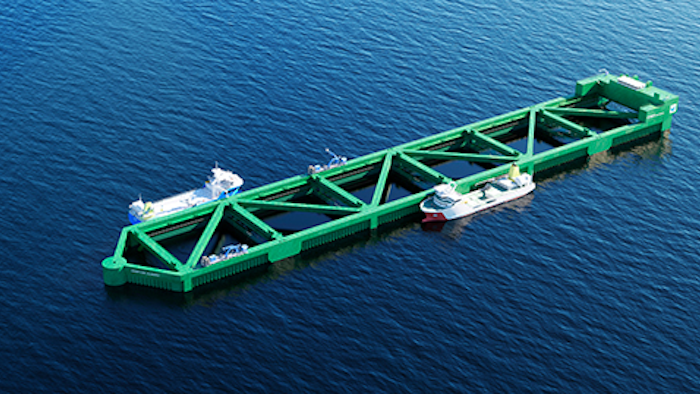 Nordlaks is currently building a 385m long and 60m wide offshore salmon farm