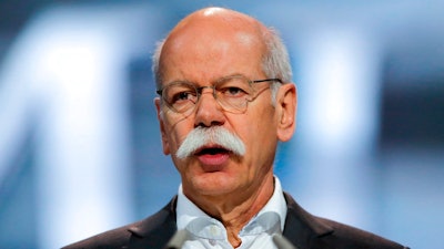 In This April 5, 2018 file photo Dieter Zetsche, CEO of the Daimler AG, speaks during the annual shareholders' meeting of the car maker in Berlin. Daimler AG said Wednesday, Sept. 26, 2018 that Kallenius will take over as the company's CEO in 2019.