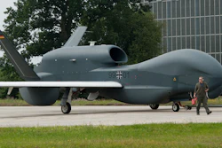 In this Thursday, July 21, 2011 photo a recce drone 'Euro Hawk' is moved at the air base in Manching, Germany. Germany wants to sell a second-hand drone that’s cost the country over 700 million euros ($823 million) to Canada, without many core components it needs to fly.
