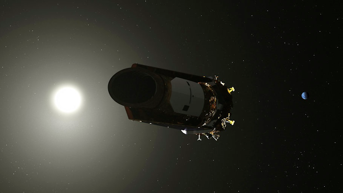 This illustration made available by NASA shows the Kepler Space Telescope. As of October 2018, the planet-hunting spacecraft has been in space for nearly a decade.