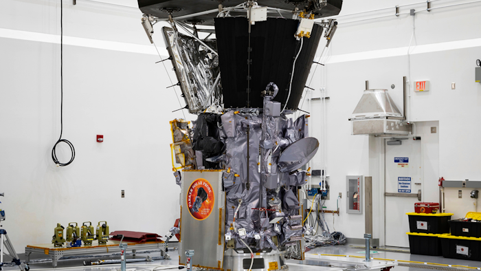 Parker Solar Probe sits in a clean room on July 6, 2018, at Astrotech Space Operations in Titusville, Florida, after the installation of its heat shield. NASA’s Parker Solar Probe is now closer to the sun than any spacecraft has ever gotten. Early Monday afternoon, Oct. 29, 2018, Parker surpassed the record of 26.55 million miles set by Helios-2 back in 1976.