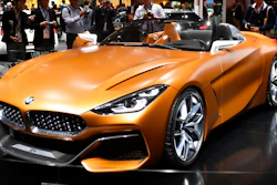 In this Tuesday, Sept. 12, 2017 file photo, Visitors surround a BMW Z4 Concept during the first media day of the International Frankfurt Motor Show IAA in Frankfurt, Germany. Doubts about diesel, Brexit, trade worries, tighter emissions controls. Those are the challenges that will be on the minds of auto executives when they gather this week ahead of the Paris Motor Show, starting with off-site events Monday, Oct. 1 followed by two days of vehicle unveilings and news conferences at the pavilion before the show opens to the public from Oct. 4 to Oct. 14. Both BMW and Daimler cited trade concerns in issuing profit warnings this year. BMW is the largest U.S. auto exporter, shipping SUVs from its plant in Spartanburg, South Carolina. So when China imposed tariffs on U.S. cars, it took a hit.