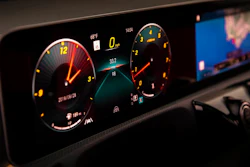 This undated photo provided by Mercedes-Benz shows an LCD screen in the 2019 A 220 4Matic Sedan. The screen is an example of a trend: digital gauges replacing analog ones in vehicle instrument panels. Digital gauges are customizable and can display more information than traditional gauges.