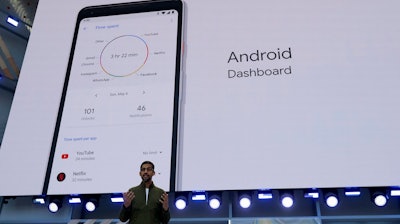 In this Tuesday, May 8, 2018 file photo, Google CEO Sundar Pichai speaks at the Google I/O conference in Mountain View, Calif. Google is expected to introduce two new smartphones in its relentless push to increase the usage of its digital services and promote its Android software that already powers most of the mobile devices in the world. The new phones will be the centerpiece of a showcase scheduled to begin late Tuesday morning, Oct. 9, 2018, in New York.