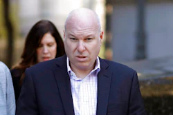 In this Oct. 18, 2018, file photo, former Adidas executive James Gatto arrives at federal court in New York. Gatto and two co-defendants were convicted, Wednesday, Oct. 24, 2018, of committing fraud by paying families of NCAA college basketball prospects with cash so the prospects would attend colleges sponsored by Adidas.