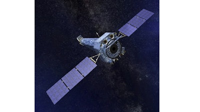This illustration made available by NASA shows the Chandra X-ray Observatory. The space telescope is back in business after a two-day shutdown. NASA said Monday, Oct. 15, 2018, that the telescope came back online Friday.