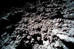 This Sept. 23, 2018 file image captured by Rover-1B, and provided by the Japan Aerospace Exploration Agency (JAXA) shows the surface of asteroid Ryugu. Japan’s space agency is delaying a spacecraft touchdown on an asteroid as scientists need more time to find a safe landing site on the extremely rocky surface.