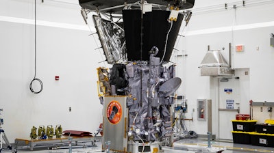 Parker Solar Probe sits in a clean room on July 6, 2018, at Astrotech Space Operations in Titusville, Florida, after the installation of its heat shield. NASA’s Parker Solar Probe is now closer to the sun than any spacecraft has ever gotten. Early Monday afternoon, Oct. 29, 2018, Parker surpassed the record of 26.55 million miles set by Helios-2 back in 1976.