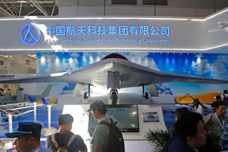 In this Tuesday, Nov. 6, 2018, file photo, China's new-generation stealth unmanned combat aircraft prototype, the CH-7, is displayed during the 12th China International Aviation and Aerospace Exhibition, also known as Airshow China 2018, in Zhuhai city, south China's Guangdong province.