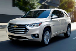 This undated photo provided by General Motors shows the 2019 Chevrolet Traverse. The latest driver safety aids are available on the Traverse, but only on certain trim levels and configurations.