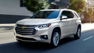 This undated photo provided by General Motors shows the 2019 Chevrolet Traverse. The latest driver safety aids are available on the Traverse, but only on certain trim levels and configurations.
