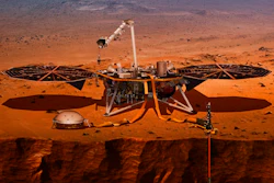 This illustration made available by NASA in 2018 shows the InSight lander drilling into the surface of Mars. InSight, short for Interior Exploration using Seismic Investigations, Geodesy and Heat Transport, is scheduled to arrive at the planet on Monday, Nov. 26, 2018.