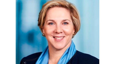 This undated photo provided by Tesla Inc. shows Robyn Denholm. Tesla's board has named one of its own as chairman to replace Elon Musk, complying with terms of a fraud settlement with U.S. securities regulators. The electric car and solar panel company's board on Thursday, Nov. 8, 2018, named Australian telecommunications executive Denholm as chairman, effective immediately.