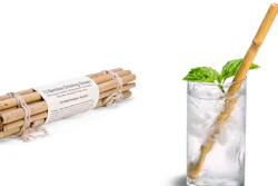 This combination photo of product images released by Brush with Bamboo shows bamboo straws which serve as an alternative to plastic straws.