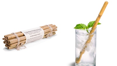 This combination photo of product images released by Brush with Bamboo shows bamboo straws which serve as an alternative to plastic straws.