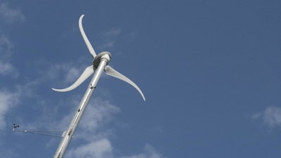 This is a wind turbine at the Penn State Sustainability Institute, University Park.
