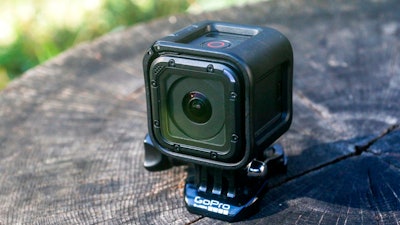 This Nov. 11, 2015 file photo shows the GoPro HERO4 Session action camera in Decatur, Ga. Action-camera maker GoPro says it will move production of U.S.-bound cameras out of China by the summer over tariff-related concerns. Companies have been voicing concerns over a looming trade war between China and the U.S. as both countries have been threatening tariffs against one another.