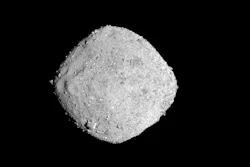 This Nov. 16, 2018, image provide by NASA shows the asteroid Bennu. After a two-year chase, a NASA spacecraft has arrived at the ancient asteroid Bennu, its first visitor in billions of years. The robotic explorer Osiris-Rex pulled within 12 miles (19 kilometers) of the diamond-shaped space rock Monday, Dec. 3. The image, which was taken by the PolyCam camera, shows Bennu at 300 pixels and has been stretched to increase contrast between highlights and shadows.